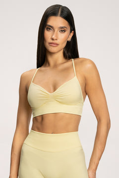 Bra with deep neckline butter yellow