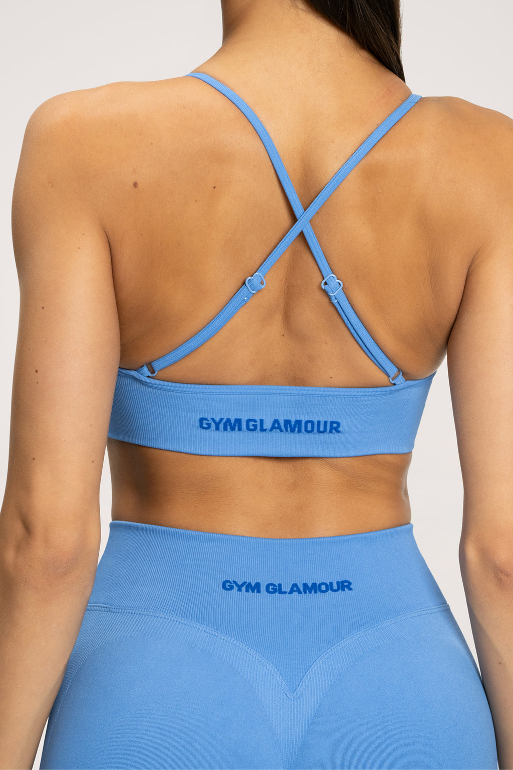 Bra with deep neckline ice blue