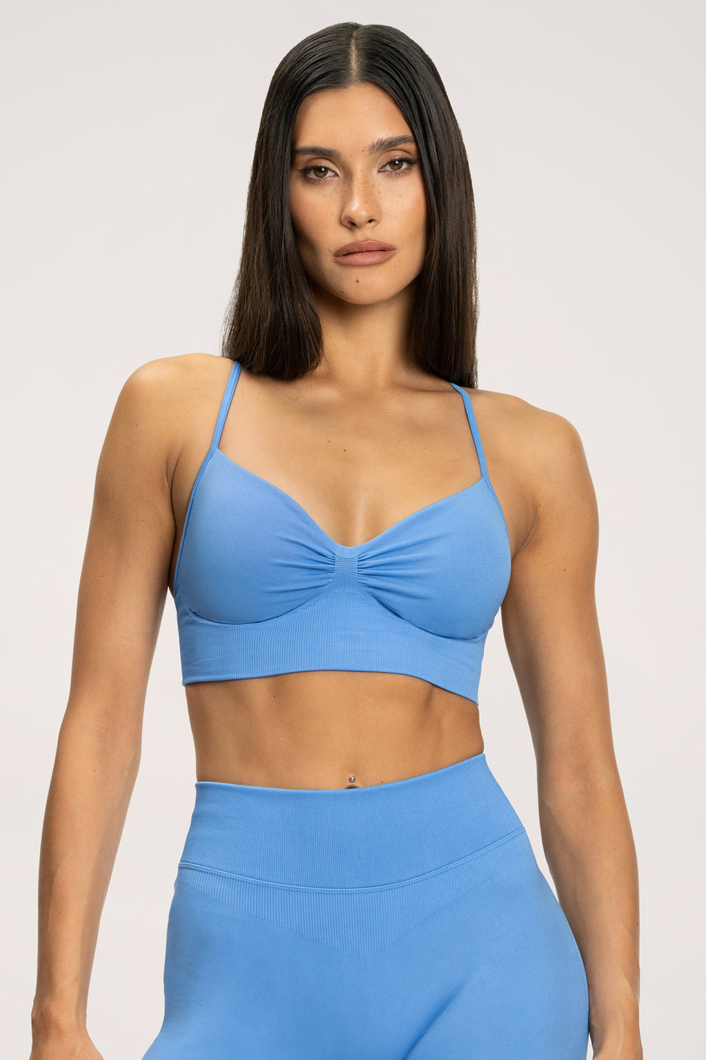 Bra with deep neckline ice blue