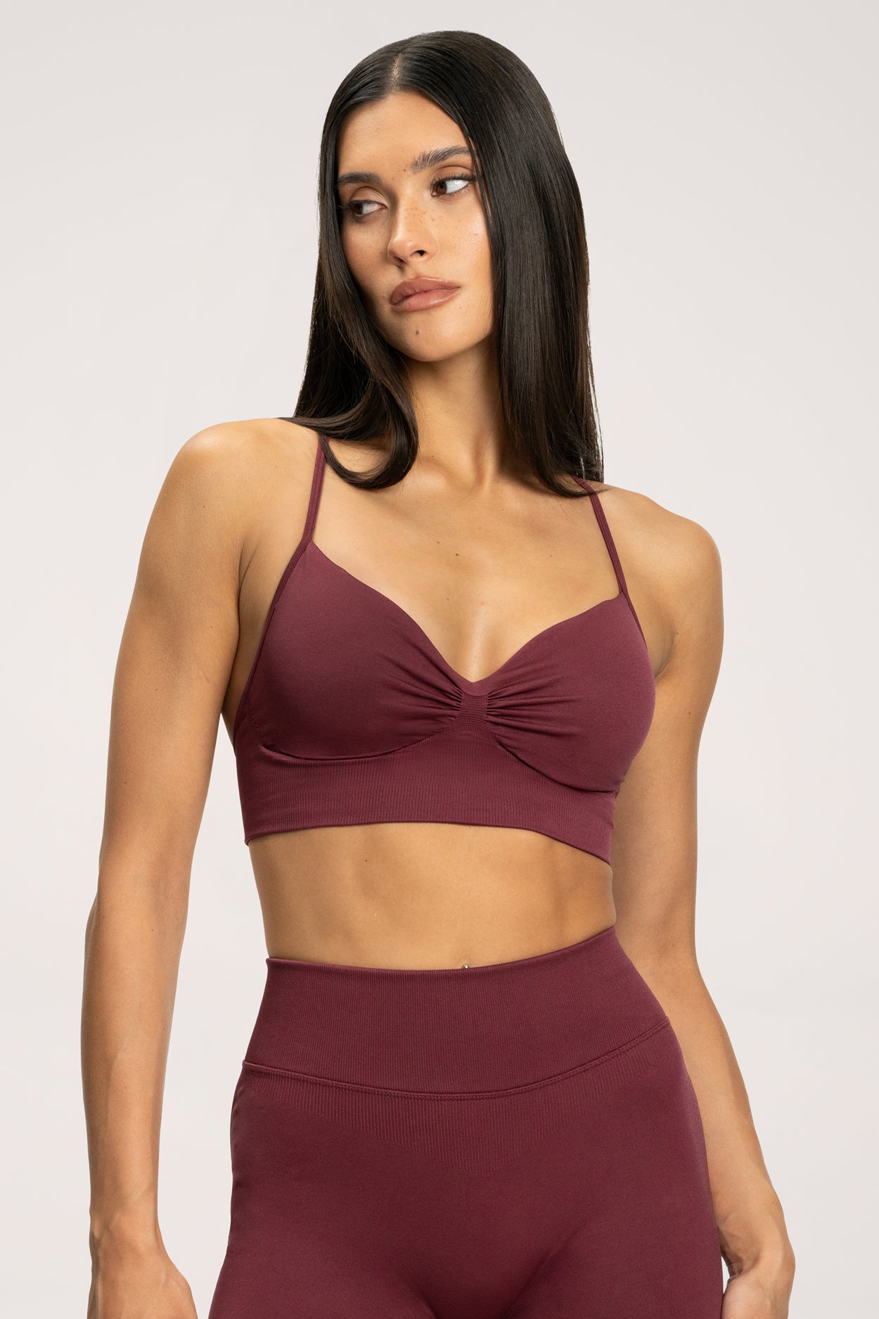 Bra with deep neckline gossip red