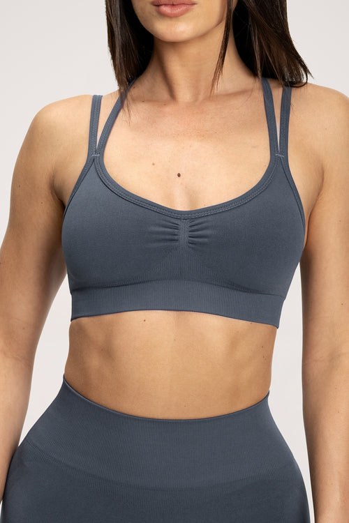 Fake BBL sports bra steel