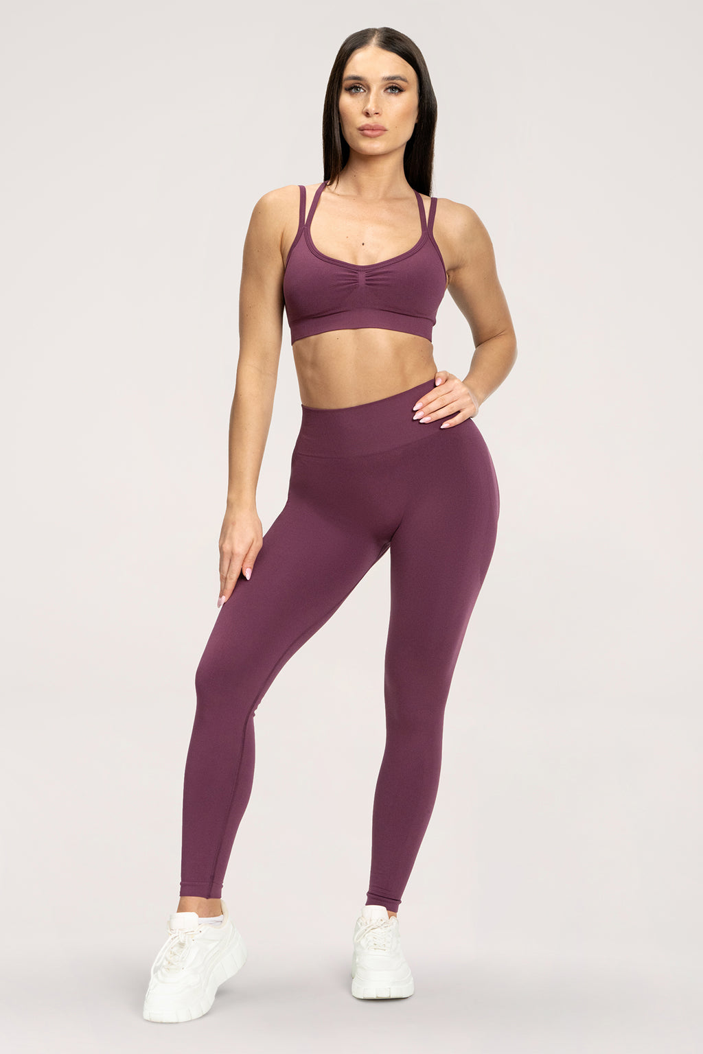 Fake BBL leggings maroon