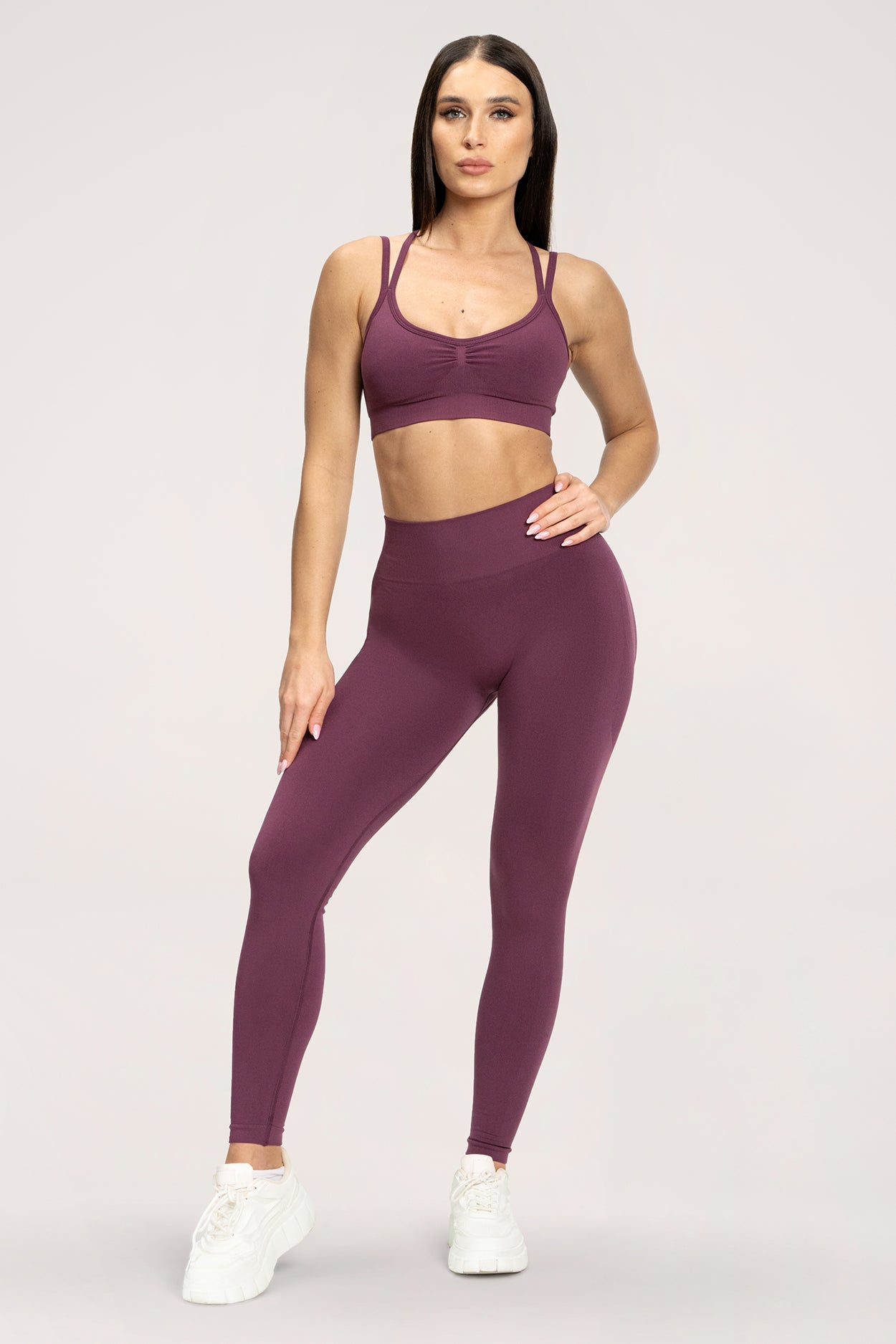 Fake BBL leggings maroon