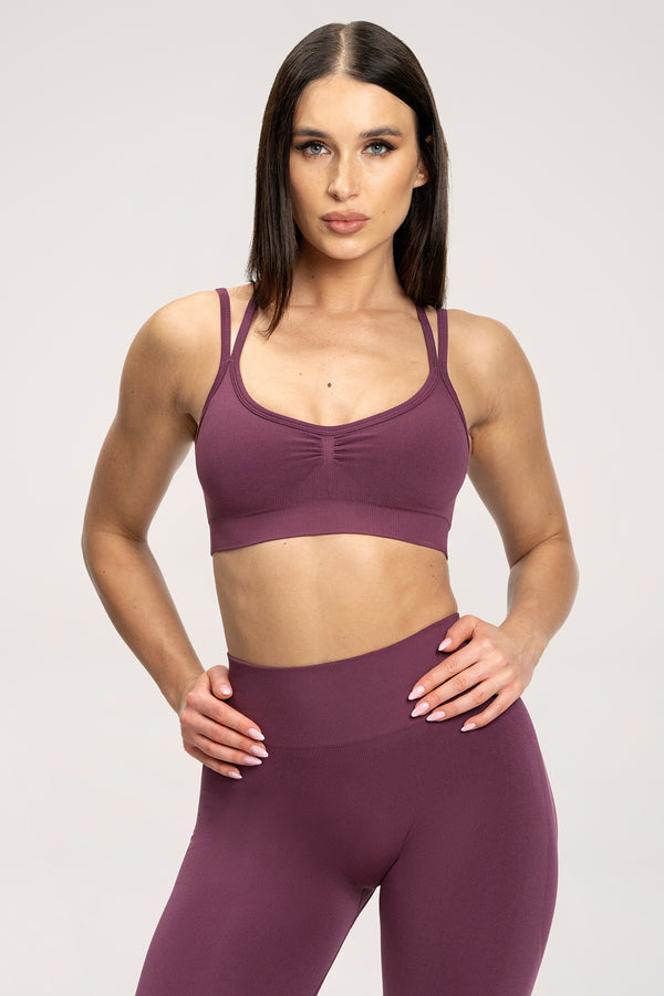 Fake BBL sports bra maroon