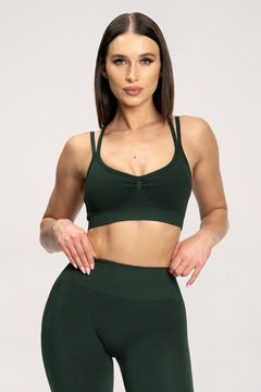 Fake BBL sports bra forest