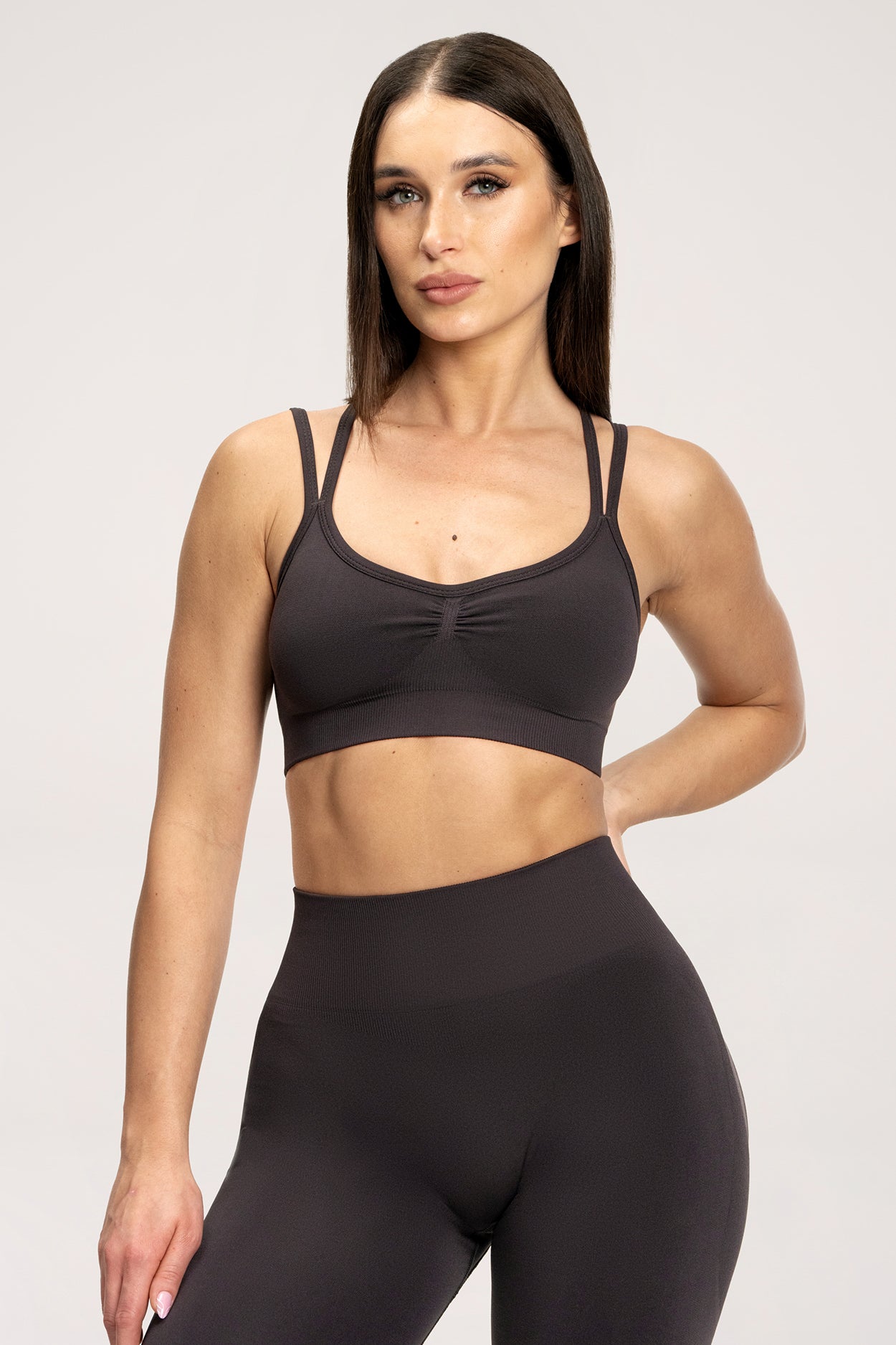 Fake BBL sports bra chocolate