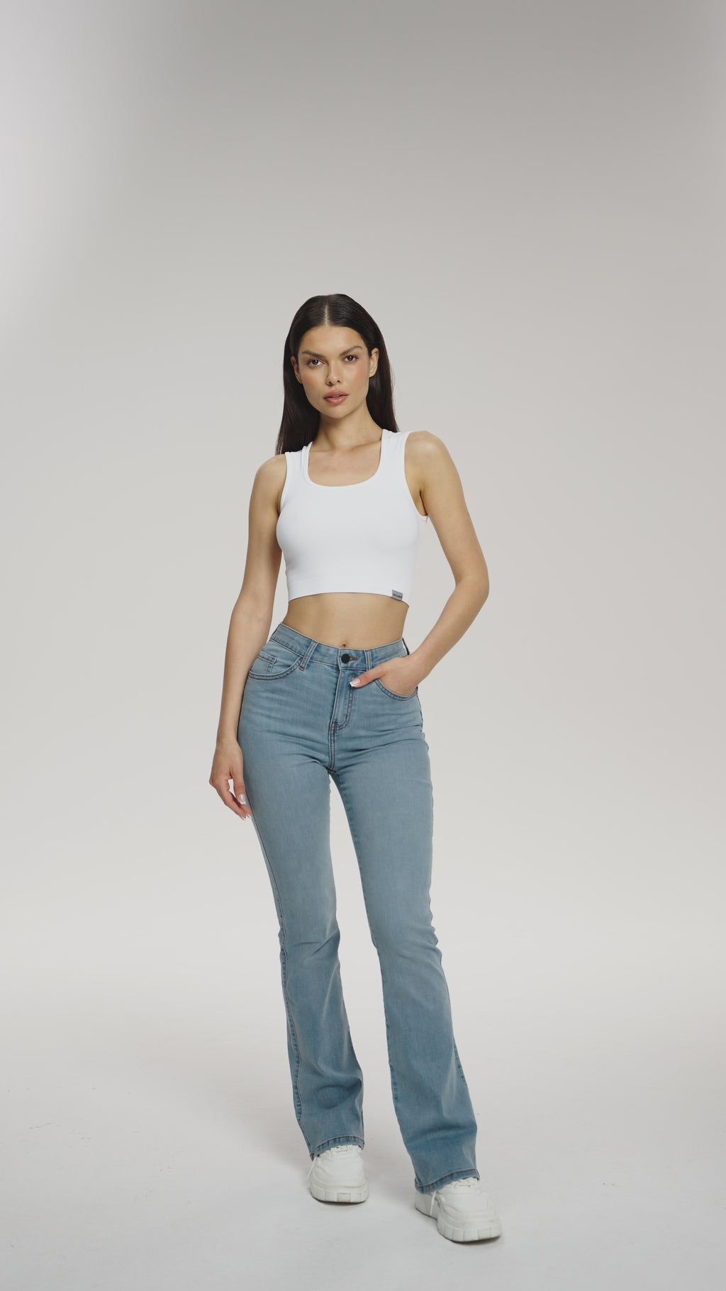 Perfect slim flare jeans long light blue