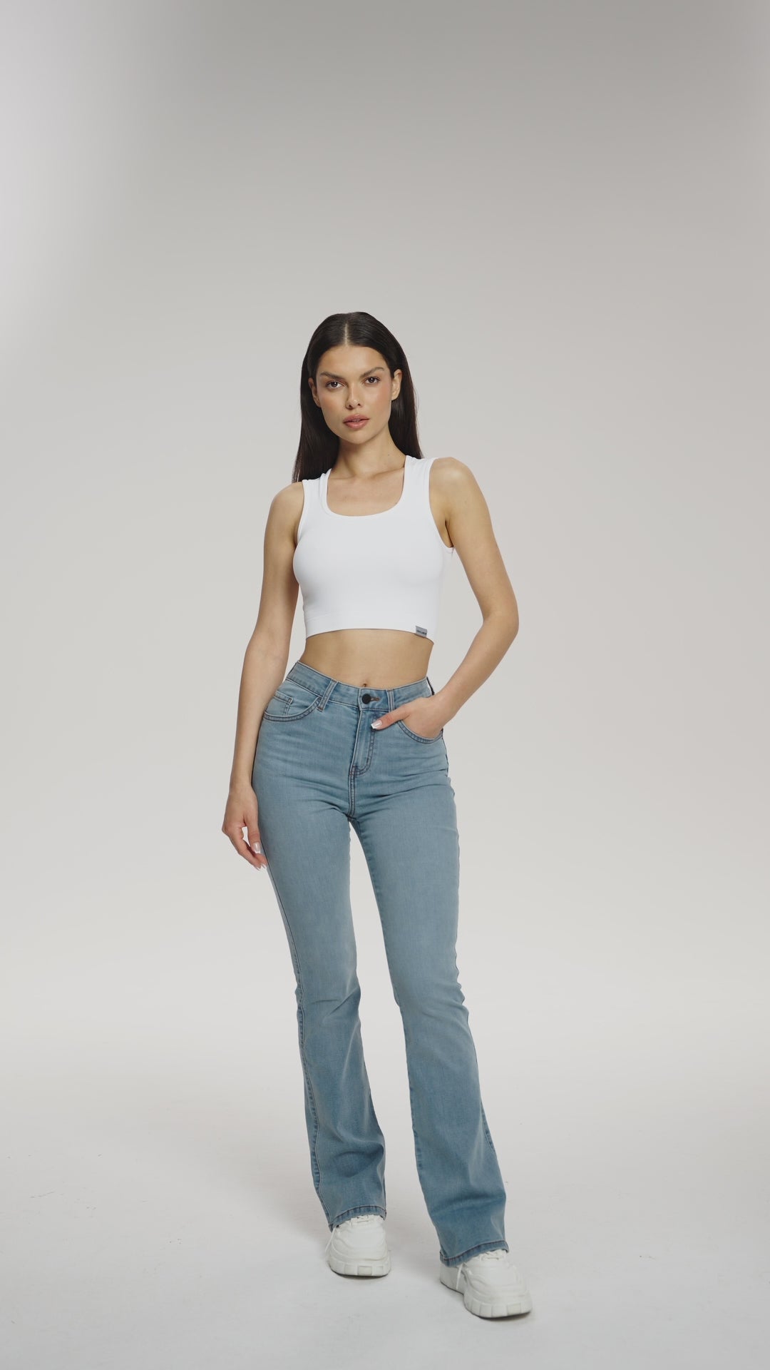Perfect slim flare jeans long light blue