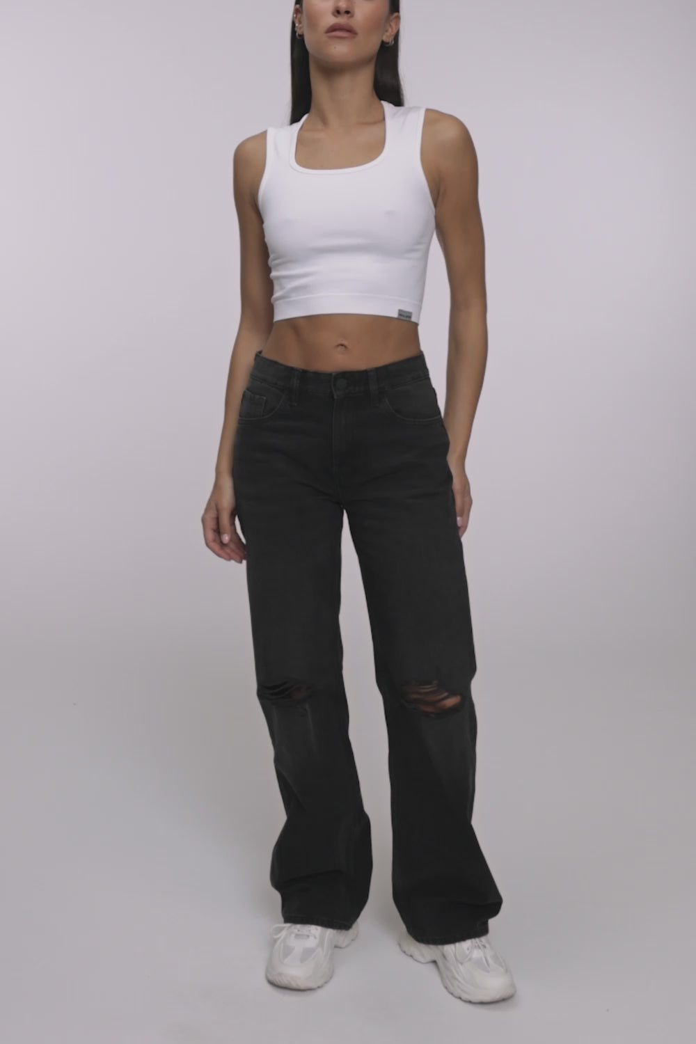 Wide relaxed jeans black
