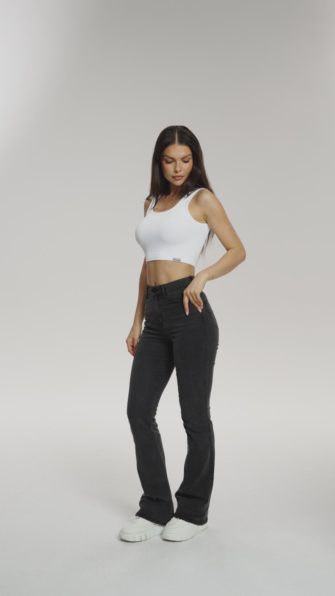 Perfect slim flare jeans long black