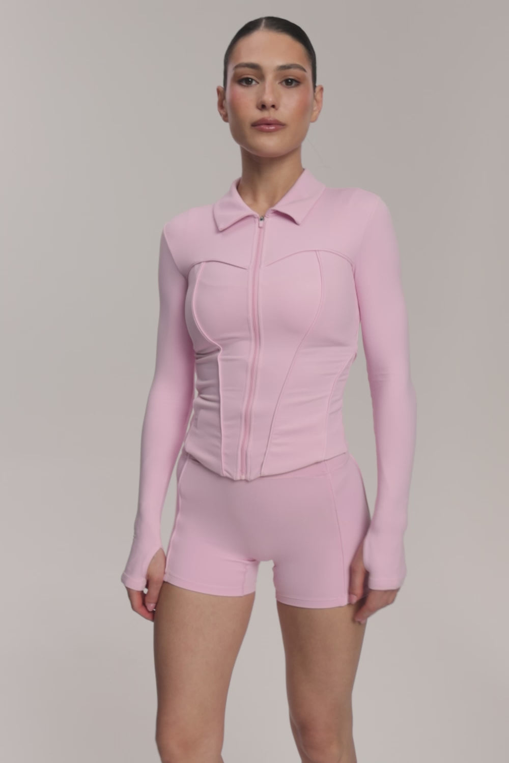 Zip hoodie pilates era pink