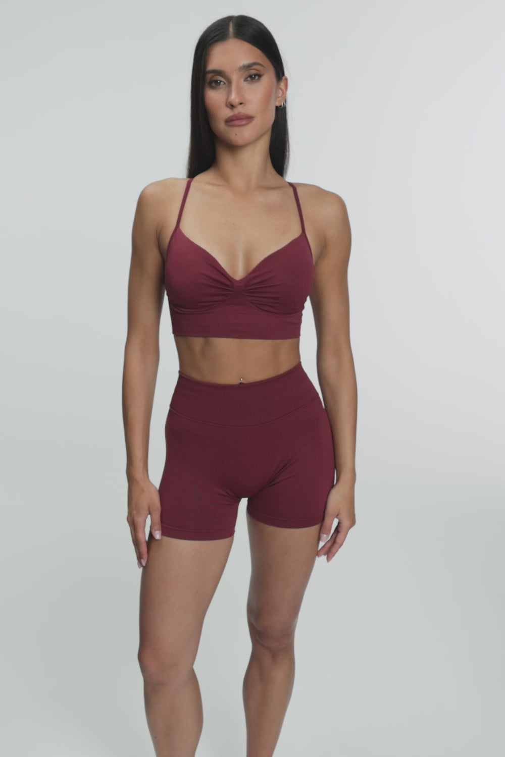 Bra with deep neckline gossip red