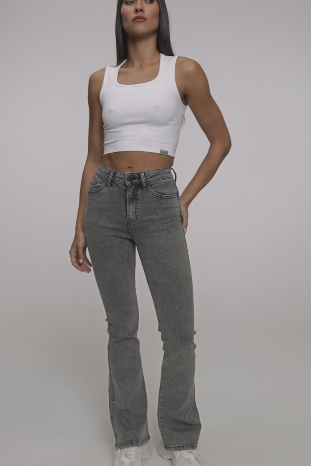 Perfect slim flare jeans light grey