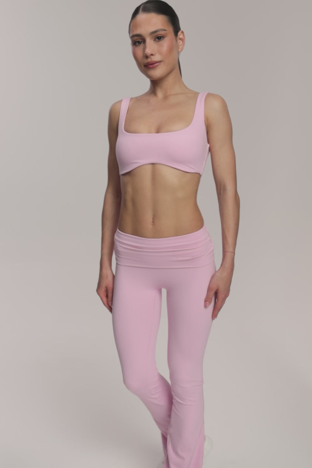 Flared pilates era pink